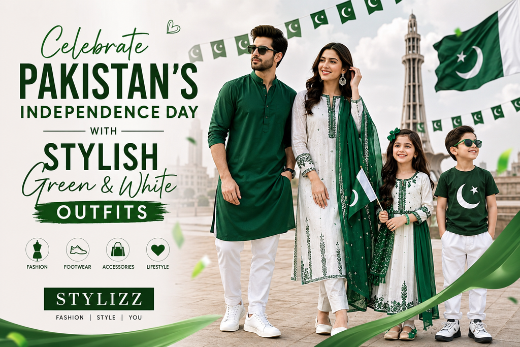 Celebrate Pakistan's Independence Day with Stylish Green & White Outfits