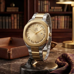 CK Watch - Date Function, Solid Steel Chain, Butterfly Clasp