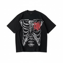 Melted Heart Skeleton Graphic T-Shirt - Stylizz