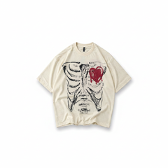 Cream Melted Heart Graphic T-Shirt – Front and Back Print - Stylizz