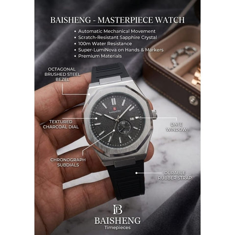 BASHING Original Watch | Date Display Rubber Strap Magnet Lock Wrist Watch