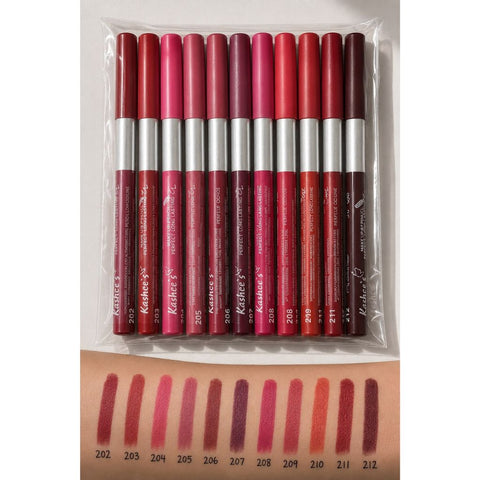 Kashee's Lipstick Pencil  | 12Pcs Packet | Nude & Dark Shades