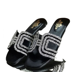 Embellished Buckle Slide Sandals