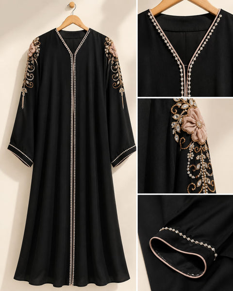 Arabic Style Abaya – Nida Korean Fabric | Dubai Handwork