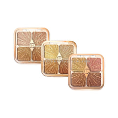 Three Colorfish compact colour combinations, each with four shimmering highlighter pans