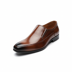 Men's Classic Tan Brown Leather Slip-On Formal Shoes