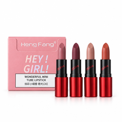 Heng Fang Hey Girl four-piece lipstick pack on white background