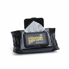 Shoe Shine Wipes black pack 80 wipes - white background