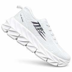 White moulded-sole shoe on white background