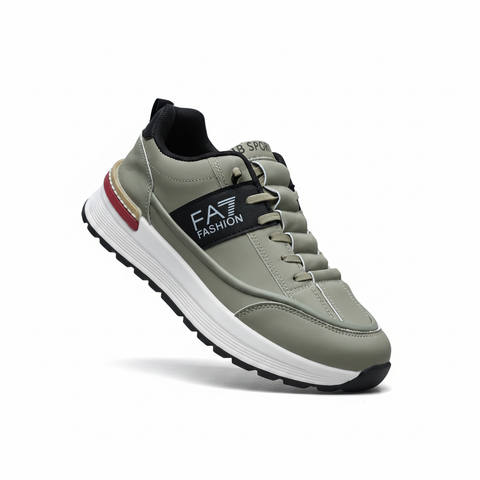 Fashion FA7 men's shoe in olive Khaki on white background