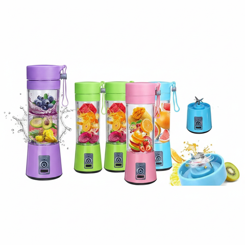 6 Blade Mini Portable USB Juicer Blender - White Background