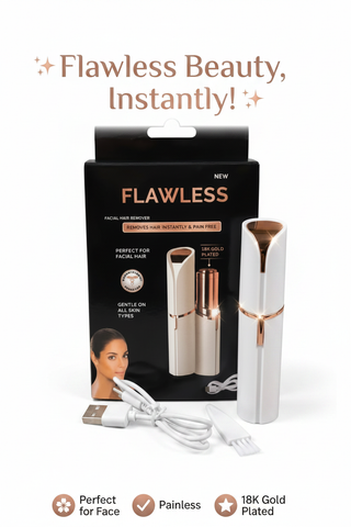Flawless Beauty Instantly - Rechargeable Facial Hair Remover with white background